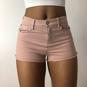 PINK DENIM SHORTS